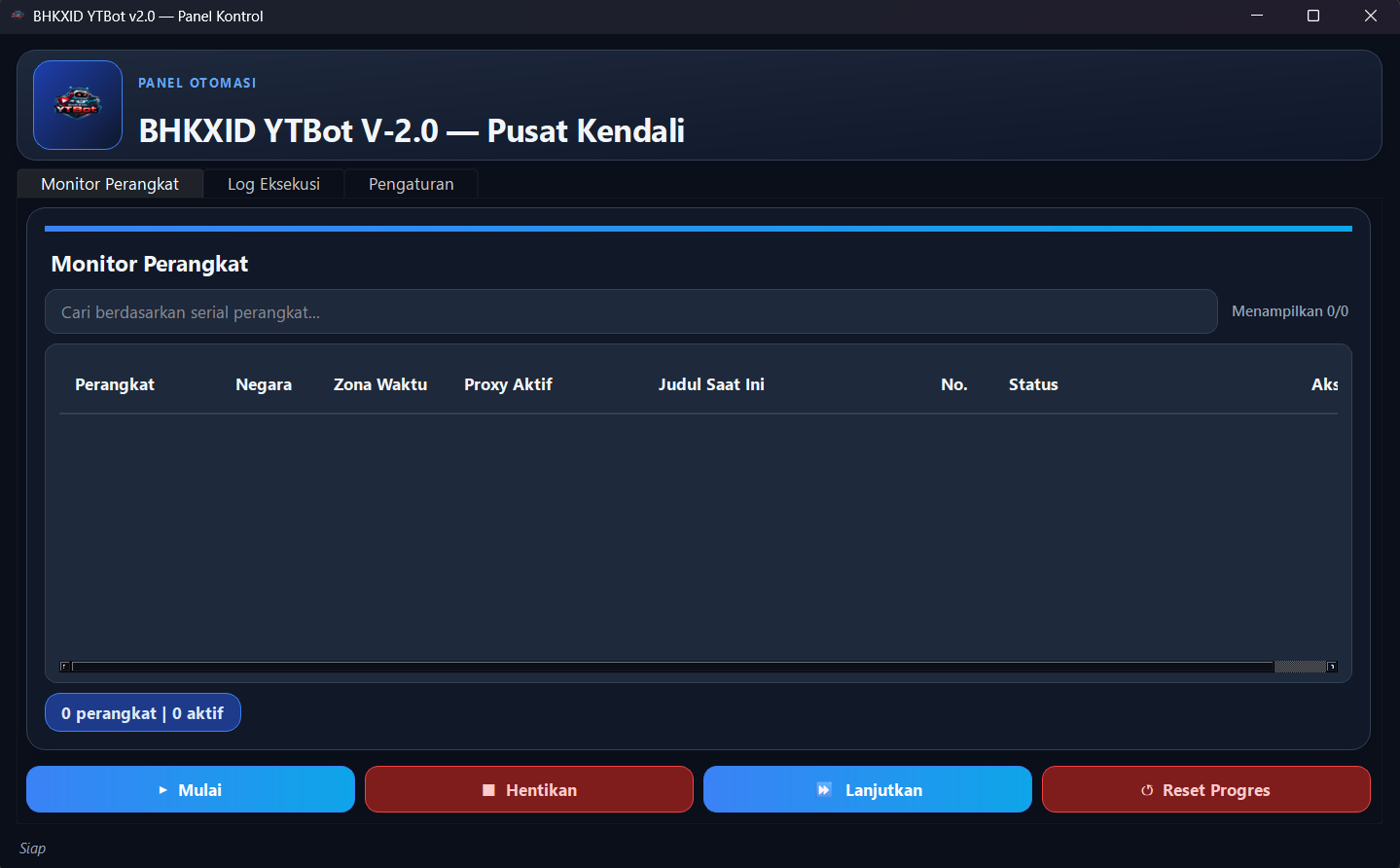 Preview dashboard BHKXID YTBot